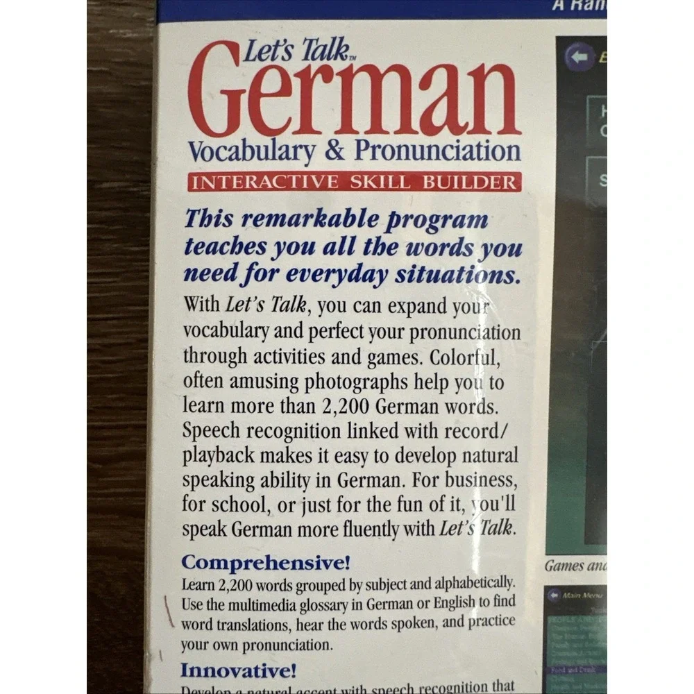 Vintage German Language Learning Software CD-ROM Sealed Windows 3.1 Living